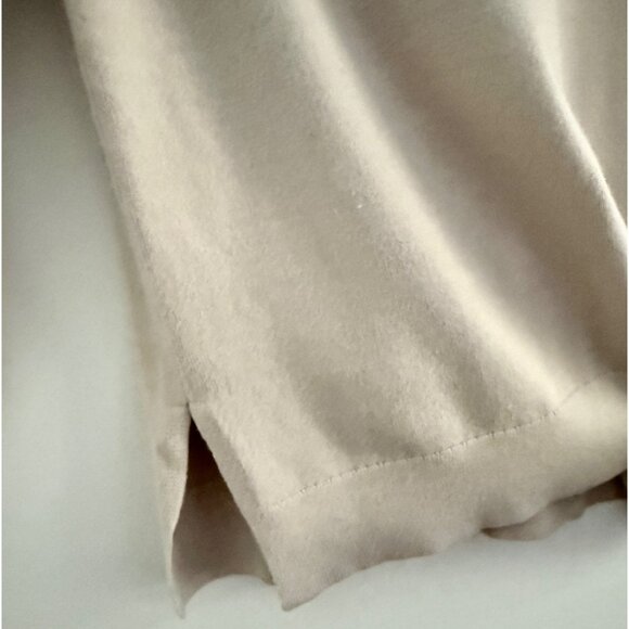 GREY Jason Wu Chain Trim V-Neck Sweater Beige S Minimalist Quiet Luxury Knit - Picture 6 of 11